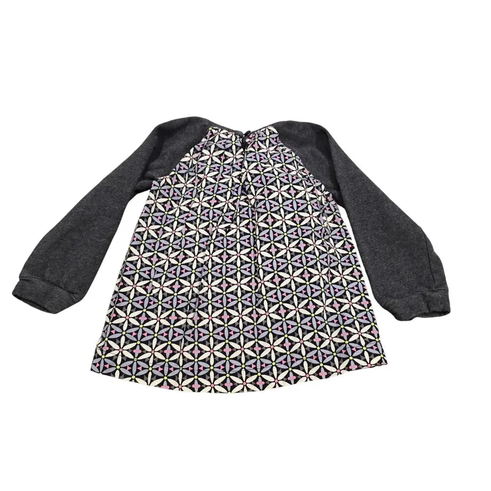 Toddler Girl's Baby Gap Gray Pattern Cotton Long Sleeve Top | Size 4T
